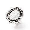 Vintage Adjustable Iron Finger Ring Components Alloy Cabochon Bezel Settings PALLOY-O039-08AS-1
