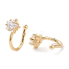 Brass Micro Pave Clear Cubic Zirconia Cuff Earrings EJEW-H109-02G-3
