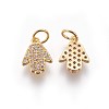 Brass Micro Pave Cubic Zirconia Charms ZIRC-E161-14G-1