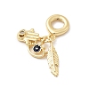Brass Micro Pave Clear Cubic Zirconia European Dangle Charms KK-C138-06G-2