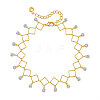 Brass Link Chain Anklets with Crystal Rhinestone Tassel for Women FS-WGD4BB9-02-1