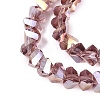 Electroplate Transparent Glass Beads Strands EGLA-Q139-01A-A14-3