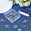 20Pcs 4 Styles DIY Blue Rosary Alloy Enamel Pendant and Link Findings Kits FIND-SC0021-26-6