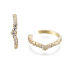 Brass Micro Pave Clear Cubic Zirconia Cuff Earrings Sets EJEW-I249-01G-2