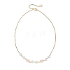 2Pcs 2 Colors Crackle Glass Rondelle Beaded Necklaces NJEW-JN05485-5