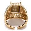 Brass Micro Pave Cubic Zirconia Cuff Rings RJEW-I077-11G-4