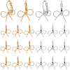 10 Piars 2 Colors Bowknot Brass Laverback Earrings for Women EJEW-SC0001-92-1