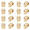 16Pcs Brass Micro Pave Clear Cubic Zirconia Beads ZIRC-UN0001-13-1