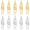10Pcs 2 Colors Rack Plating Brass Micro Pave Clear Cubic Zirconia Watch Band Clasps ZIRC-DC0001-08-1
