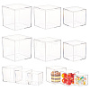  12Pcs 3 Styles Square Transparent Plastic Acrylic Minifigures Display Case AJEW-NB0005-74-7