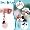 1Pc Plush Heart Polyester Keychains AJEW-NB0008-80-3