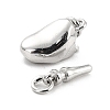 Anti-Tarnish Rhodium Plated 925 Sterling Silver Box Clasps STER-Z001-105A-S-4