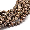 Natural Leopard Skin Jasper Round Bead Strands G-P072-45-10mm-1