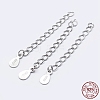 925 Sterling Silver End with Extender Chains and Teardrop Charms STER-F036-26S-48mm-3