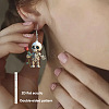 Skeletonl with Rose Acrylic Dangle Earrings FS-WG6350E-01-3