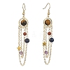 Natural Gemstone Dangle Earrings EJEW-TA00257-1