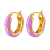 304 Stainless Steel Enamel Hoop Earrings for Women AU7915-1-1