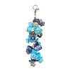 Natural Lapis Lazuli & Synthetic Turquoise Chip Beaded Pendant Decorations HJEW-JM01234-02-1