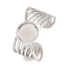 304 Stainless Steel Open Cuff Ring Components STAS-F366-06A-P-1