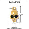 304 Stainless Steel with Black Enamel Charms SA-OY001-88G-2