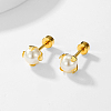 Elegant Stainless Steel Imitation Pearl Stud Earrings YB9526-2