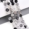 Natural Tourmalinated Quartz Beads Strands G-S345-6mm-30-2