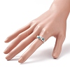 Natural Apatite Beaded Spiral Finger Ring RJEW-TA00049-01-3