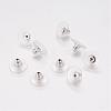 Brass Bullet Clutch Earring Backs X-KK-EC129-S-1