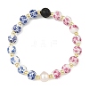 Handmade Printed Porcelain Beaded Bracelets BJEW-JB14222-2