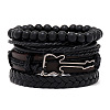 Cowhide & Imitation Leather Cord Knitted Multi-strand Bracelets WG31D03-52-1