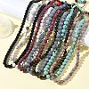 Adjustable Natural Mixed Gemstone Round Beaded Braided Necklaces G-H355-05-1