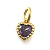 Brass Micro Pave Cubic Zirconia Charms KK-P295-14G-03-1