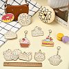 36Pcs Dessert Wooden Keychains ST-CJ0028-15-6