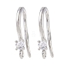 Brass Micro Pave Cubic Zirconia Earring Hooks KK-U008-09P-1