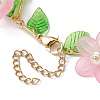 Acrylic Flower & Glass Pearl Charm Bracelets BJEW-JB10054-02-4
