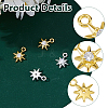 4Pcs 2 Colors 925 Sterling Silver Clear Cubic Zirconia 8-Pointed Star Charms STER-DC0001-98-4