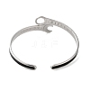 304 Stainless Steel Enamel Spanner Shaped Open Cuff Bangles for Women LS-BJEW-M316-06P-3
