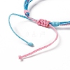 4Pcs 4 Style Alloy & Glass Braided Bead Bracelets Set BJEW-B065-09D-6