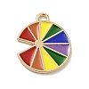 Rainbow Color Alloy Enamel Pendants ENAM-G208-21KCG-1