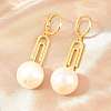 Paperclip with Round Brass Hoop Earrings EJEW-Z164-12G-1