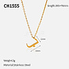 304 Stainless Steel Arabic Initial Letter Pendant Necklaces FS-WG7B6CA-05-1
