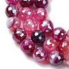 Electroplated Natural Agate Beads Strands G-B191-A07-8mm-06-3