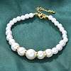 Round ABS Imitation Pearl Beads Bracelets for Women BJEW-B124-01G-1