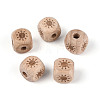 Laser Engraved Beech Wood European Beads WOOD-T033-08A-1