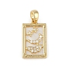 Brass Clear Rhinestone Pendants KK-M002-01G-1