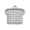 Brass Micro Pave Clear Cubic Zirconia Charms LS-KK-L238-18P-1
