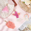 WADORN 4Pcs 4 Style Weaving Tassel Cotton Pendant Decorations KEYC-WR0001-47C-4