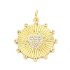 Brass Micro Pave Cubic Zirconia Pendants X-KK-D325-61G-02-1