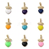Brass Cubic Zirconia Pendants ZIRC-H122-01G-1