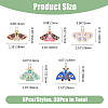 30Pcs 5 Styles Alloy Enamel Pendants ENAM-DC0001-70-2